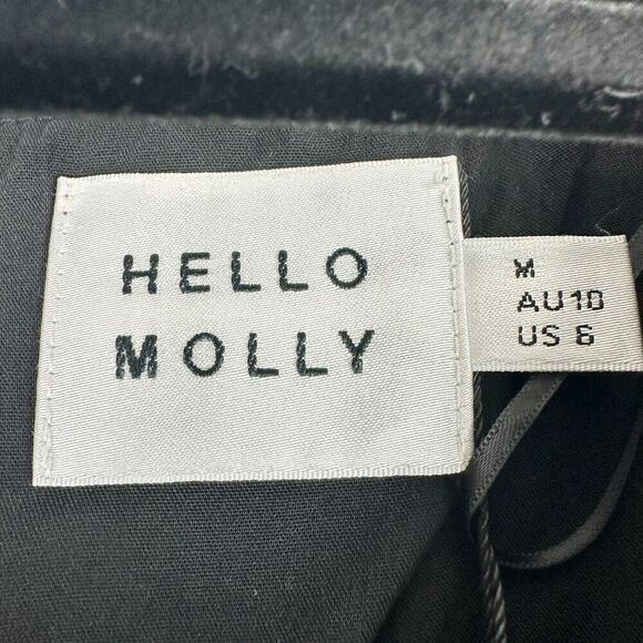 Hello Molly No Time For Love Dress Size 6 Black Mini Wrap Balloon Sleeve - Picture 10 of 12